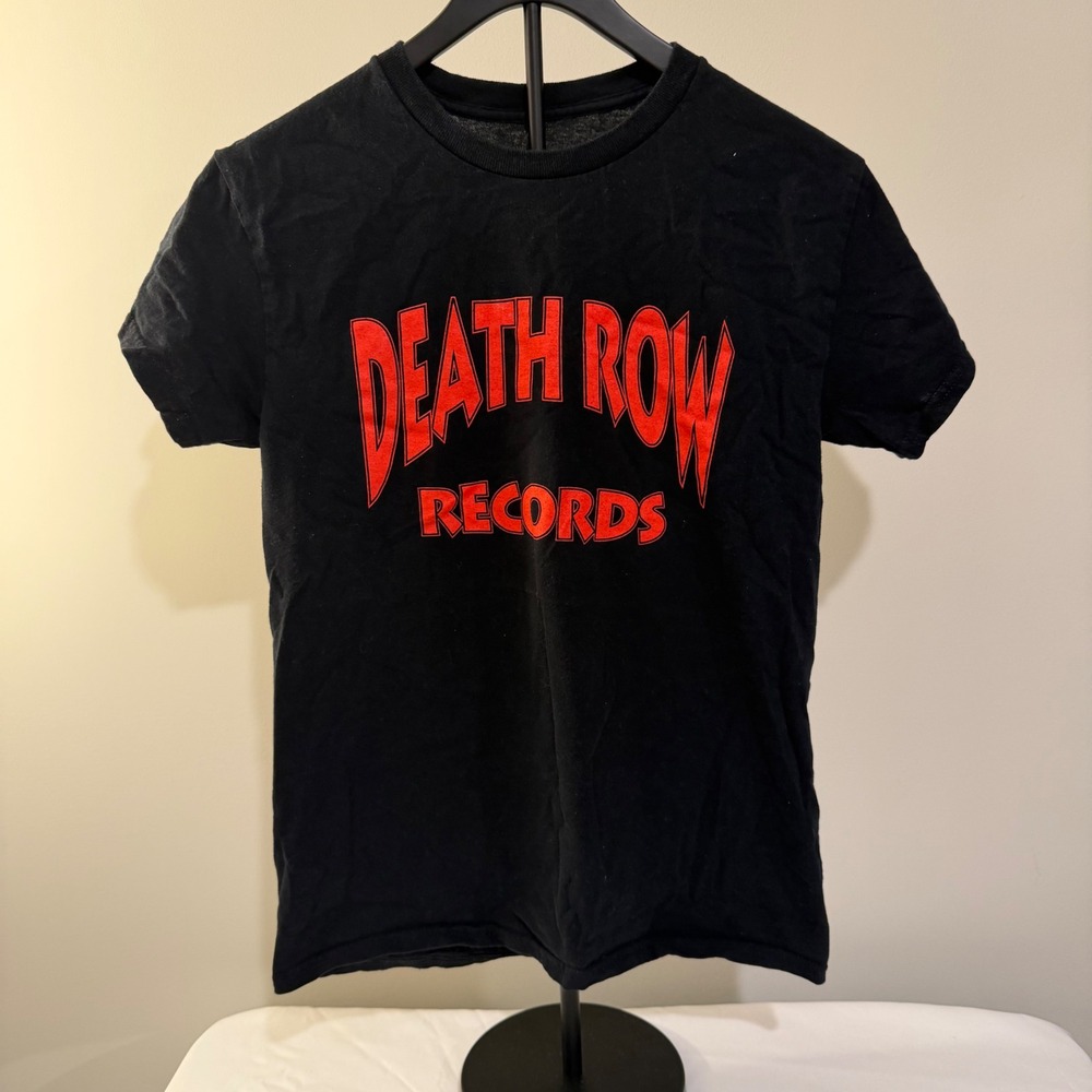 Death Row Records Greatest Hits Graphic T-Shirt Black Red Mens Small Hip Hop Tee